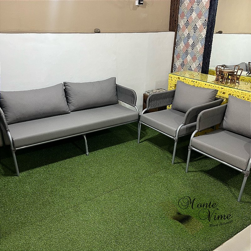 Jogo de Sofá Maré em corda náutica e pintura eletrostática