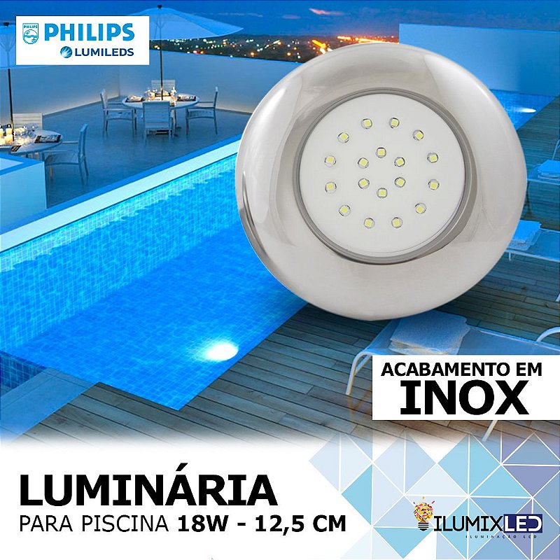 Luminária LED para Piscina Inox 18W Ilumixled Ilumixled Iluminação LED