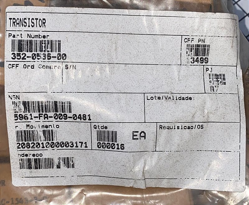 352 Transistor TRANSISTOR - 352-0536-00 - Fibraer