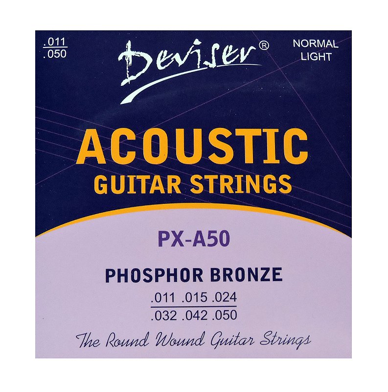 Encordoamento Deviser para Violão - 011 - Acoustic Guitar Strings ...