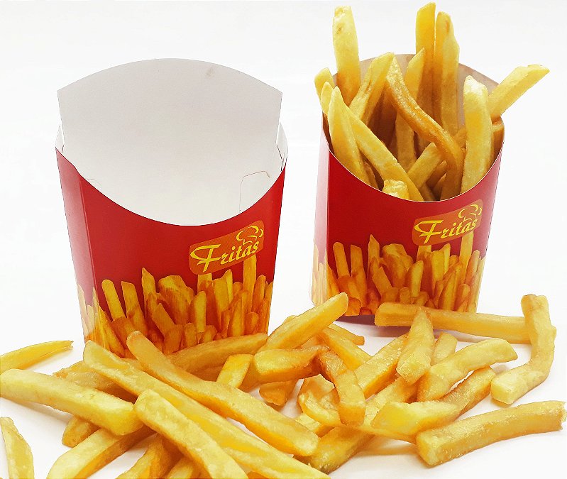 100 Caixinhas Batata Frita Porções Caixa Embalagem Tam Médio - Agenda