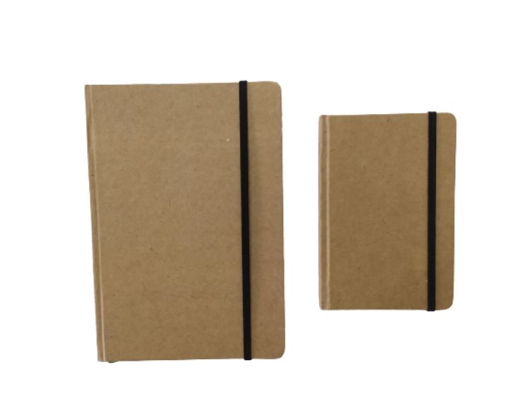 2 Sketchbook Kraft Rústico Marrom Grande E Pequena Agenda Personalizada Miolo de