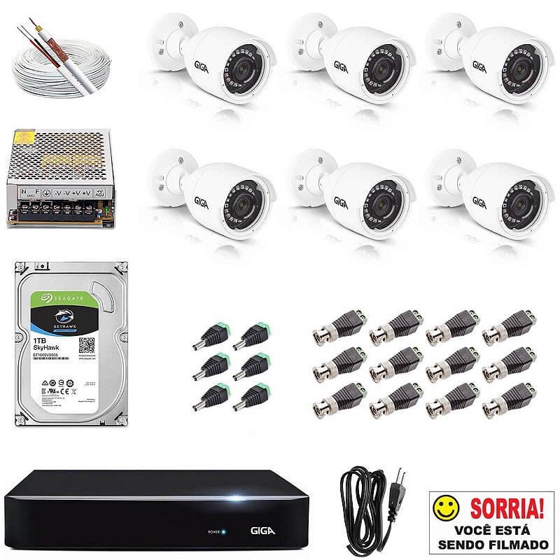 Kit Completo de Monitoramento com 2 Câmeras Open HD Giga Security