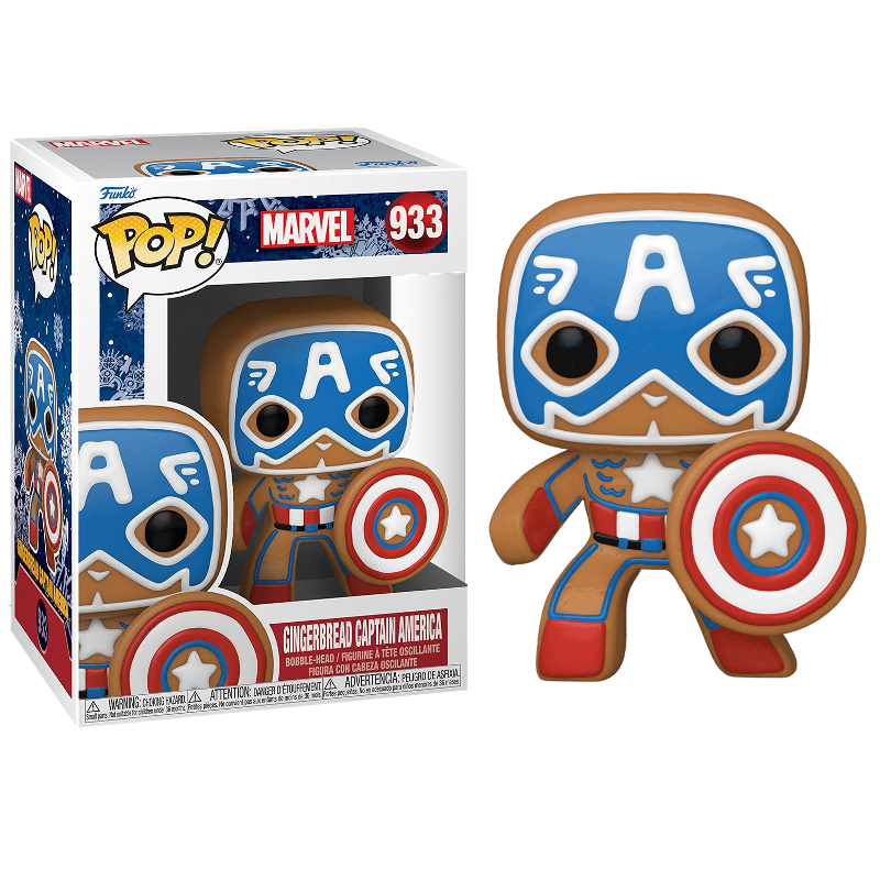 Funko Pop! Marvel Gingerbread Captain America 933 Original - Moça