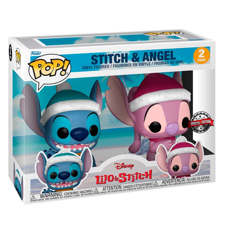 Funko Pop! Disney Lilo & Stitch & Angel 2 Pack Exclusivo Natal
