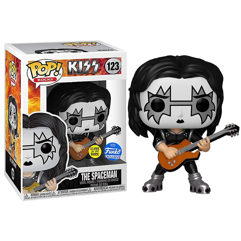 Rocks Spaceman Funko Pop! Rocks Kiss The Spaceman 123 Exclusivo Glow Original - Moça ...