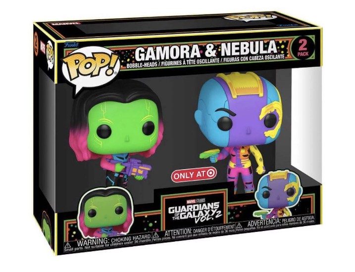 Funko Pop! Filme Guardiões da Galáxia Black Light Gamora & Nebula 2 Pack Exclusivo