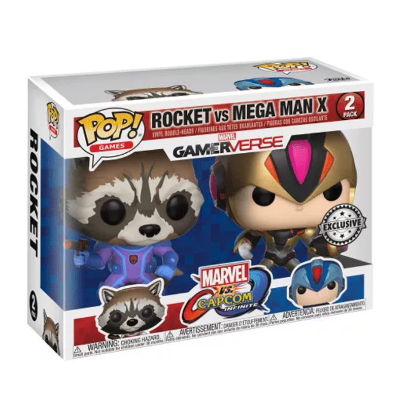 Funko Pop! Games Rocket vs Mega Man X 2 Pack Exclusivo Original