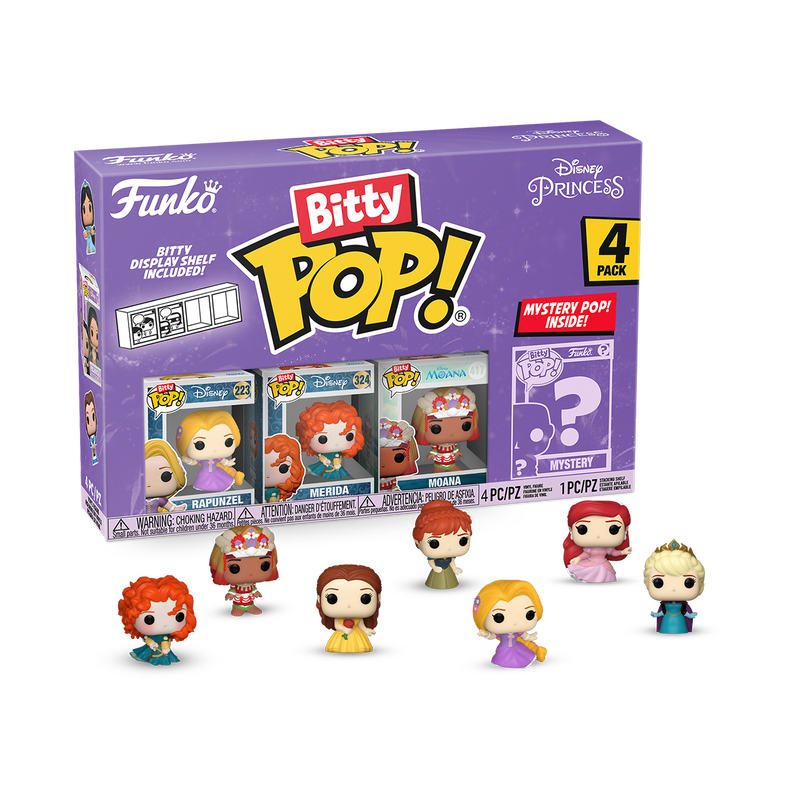 Funko Bitty Pop! Disney Princess / Princesas Rapunzel Merida Moana + Surpresa