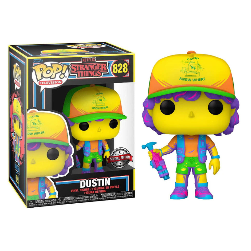 Funko Pop! Stranger Things Black Light Dustin 828 Exclusivo
