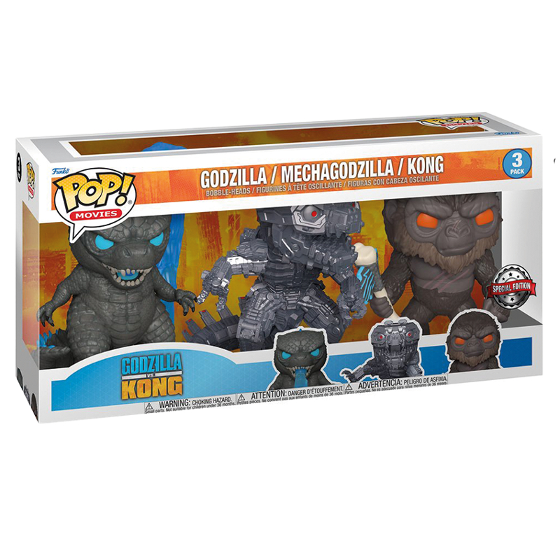 Funko Pop! Godzilla Mechagodzilla Kong 3 pack Exclusivo Original