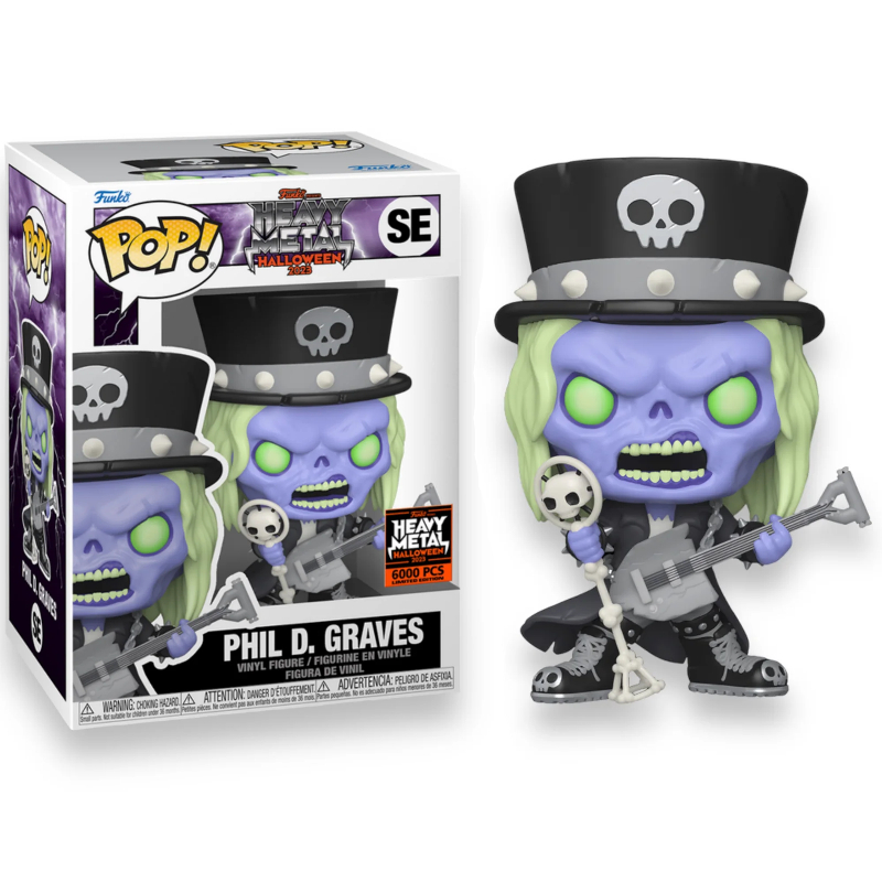 Funko Pop! Heavy Metal Halloween Phil D. Graves SE Exclusivo Original Moça do Pop Funko Pop