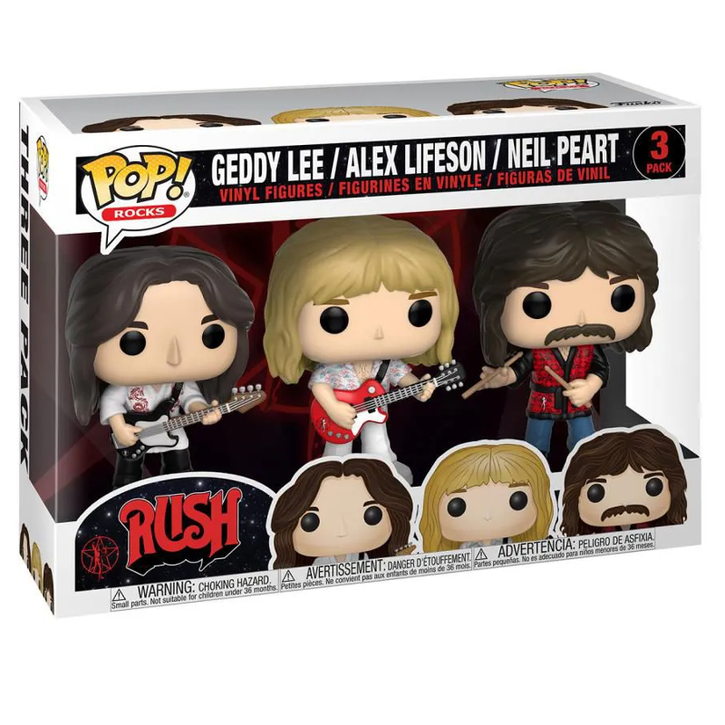 Funko Pop Rocks Rush Geddy Lee Alex Lifeson Neil Peart 3 Pack