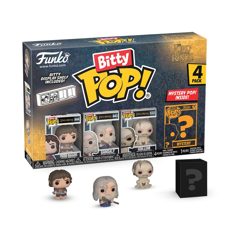 Funko Bitty Pop! O Senhor Dos Aneis Frodo, Gandalf, Gollum + Surpresa