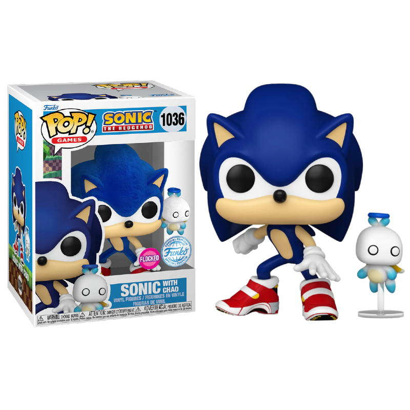 Funko Pop! Games Sonic With Chao 1036 Exclusivo Flocked Original