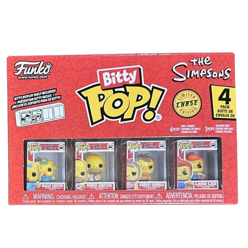 Funko Bitty Pop! Television Os Simpsons Maggie Simpson Homer Simpson Barney Gumble Lard Lad 4 Pack