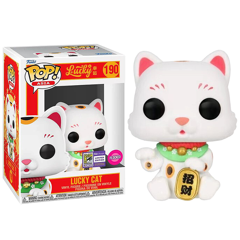 Funko Pop! Asia Lucky Cat 190 Exclusivo Flocked Original - Moça do