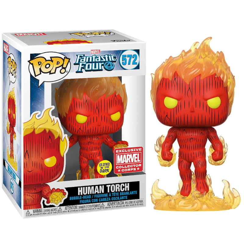 Funko Pop! Marvel Fantastic Four Human Torch 572 Exclusivo Glow