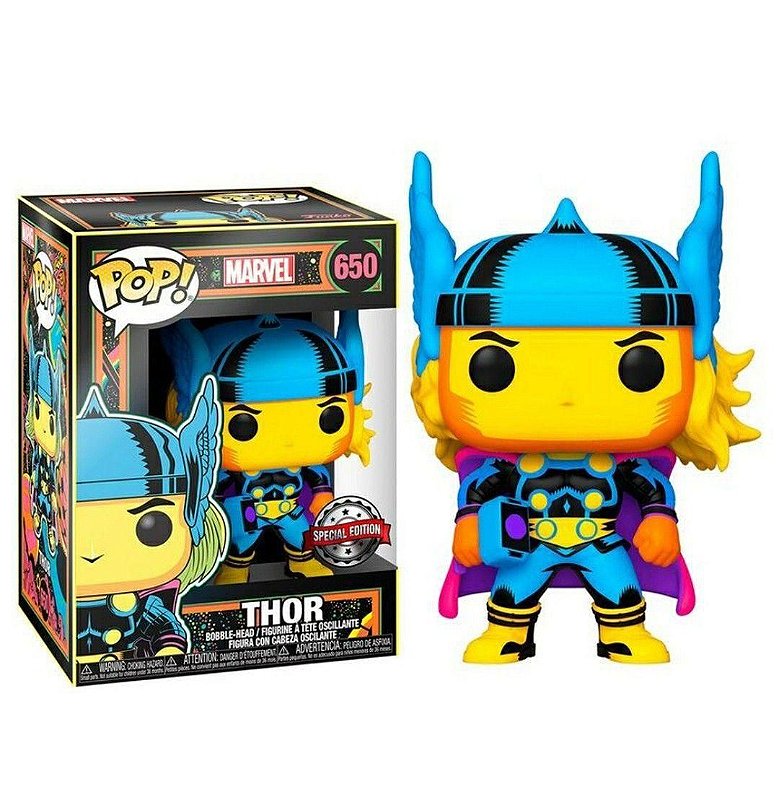 Funko Pop! Marvel Blacklight Thor 650 Exclusivo Original Moça do Pop