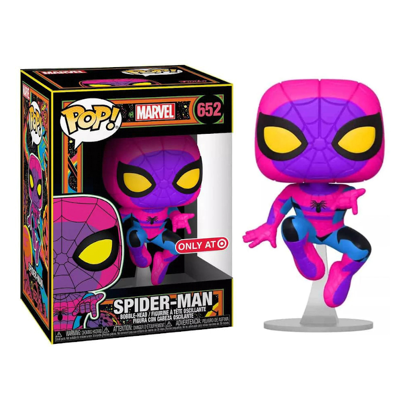 Funko Pop! Marvel Black Light Spider Man 652 Exclusivo Original