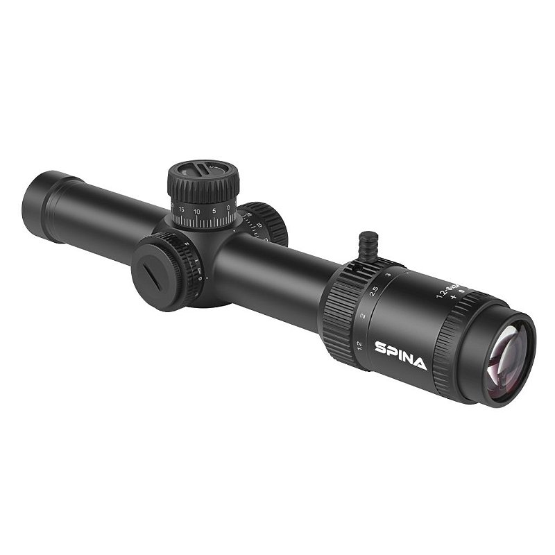 Luneta SPINA 1.2-6x24 SFP HD Mod. 2321 Com Mount Mod. 5055 P/ Trilho 20mm