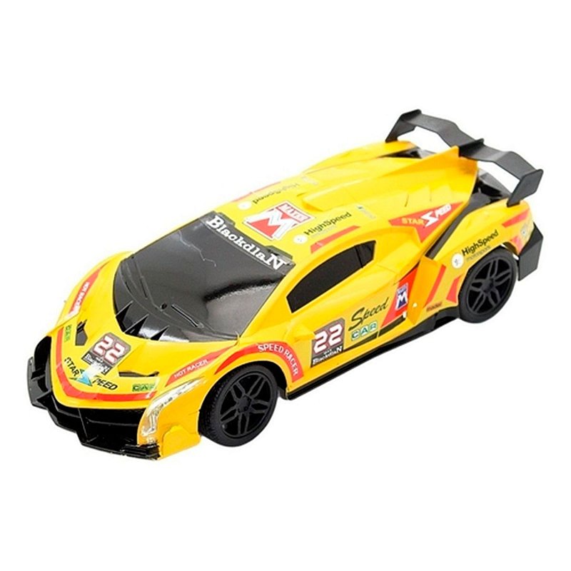 Veículo Carrinho Carro De Controle Remoto Supremus Gt Racer Amarelo -  Bateria Recarregável - Acende Os Faróis - Rádio Controle 07 Funções -  Estrela