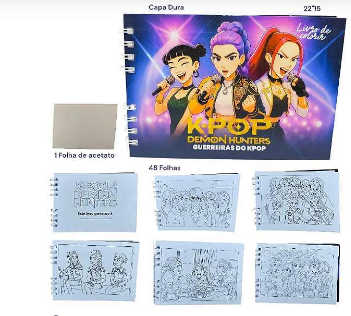 NOVIDADE DO MOMENTO!!! LIVRO DE COLORIR 50 FLS - GUERREIRAS K-POP