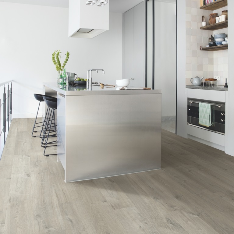 Piso Laminado Quick Step Linha Impressive cor 3558 - Carvalho cinza suave - Preço por caixa com 1,83 M²