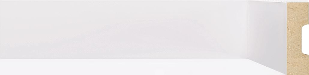 Rodapé e Guarnição Branco em MDF 5cm sem friso 501 - preço por barra com 15mm de espessura e 2,40 metros lineares *