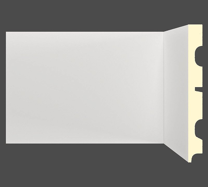Rodapé Branco em MDF 15cm sem friso 1501 - preço por barra com 15mm de espessura e 2,40 metros lineares *