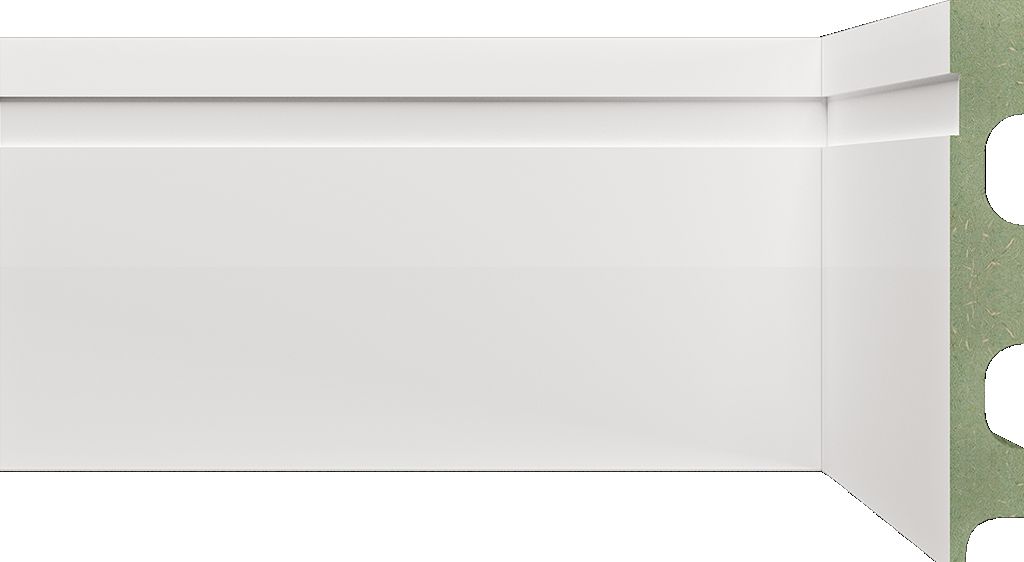 Rodapé Branco em MDF ULTRA 12cm com friso moderno - modelo 1202 - preço por barra com 15mm de espessura e 2,40 metros lineares *
