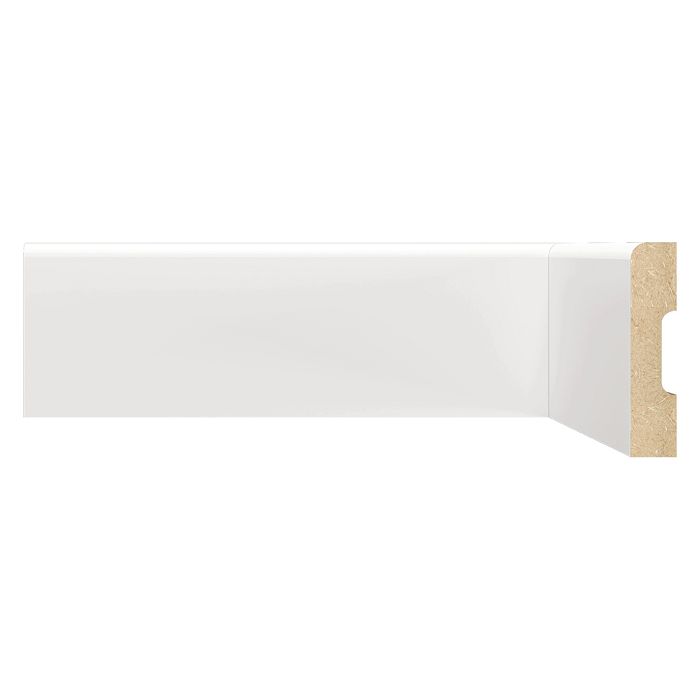 Rodapé e Guarnição Branco em MDF 10cm sem friso -curvo - preço por barra com 15mm de espessura e 2,40 metros lineares *