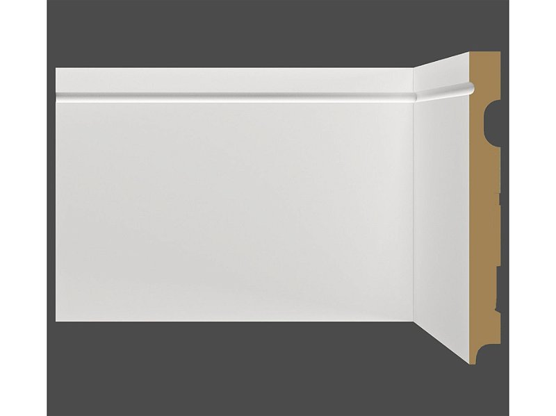 Rodapé Branco em MDF 15cm com friso fino 1503 - preço por barra com 15mm de espessura e 2,40 metros lineares *
