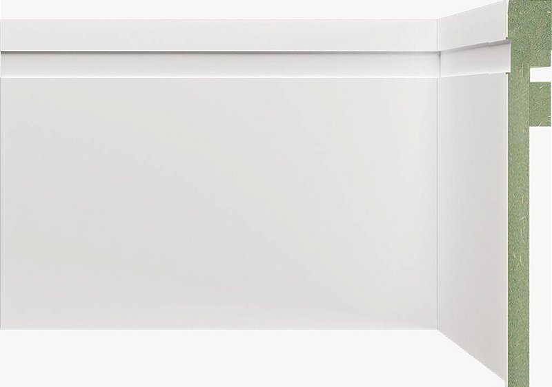 Rodapé de sobrepor Branco em MDF Ultra 12cm  com friso moderno - preço por barra com 18mm de espessura e 2,40 metros lineares