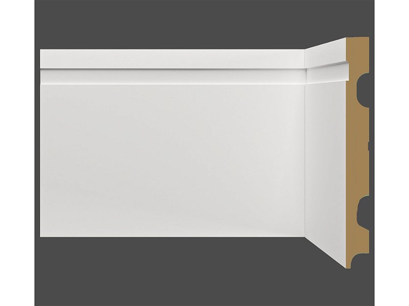 Rodapé Branco em MDF 15cm com friso moderno 1502 - preço por barra com 15mm de espessura e 2,40 metros lineares *