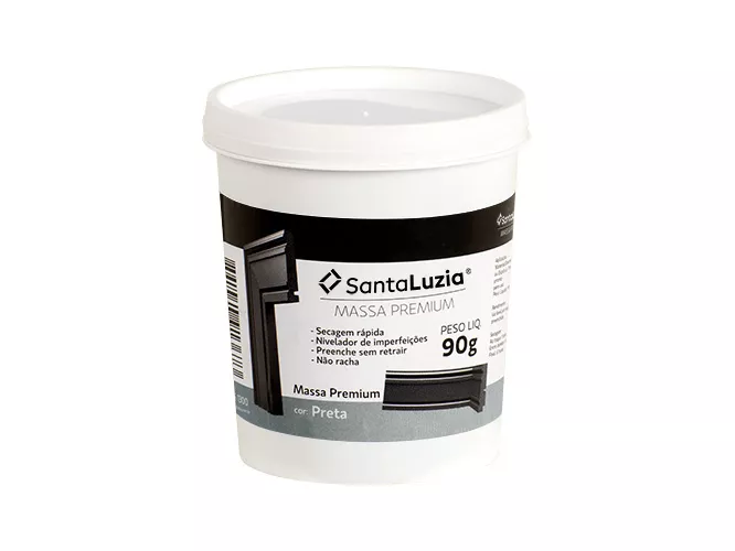 Massa Premium Santa Luzia 90 gramas preta - usado para calafetar entre as barras