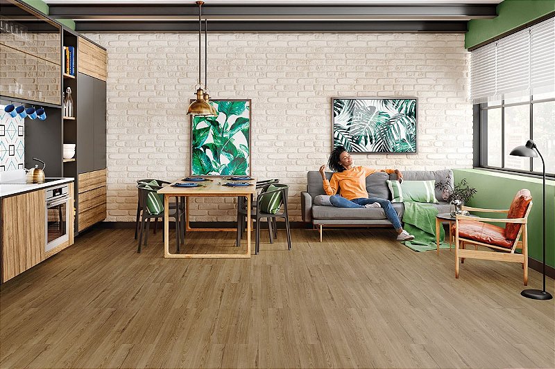 Piso Laminado Eucafloor New Elegance encaixe 2G novo CLICK Freijó Âmbar Lançamento Revestir- preço por caixa com 2,77 m²