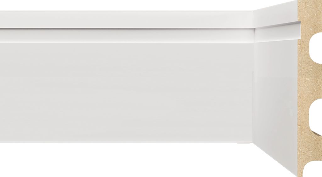Rodapé Branco em MDF 12cm com friso moderno - modelo 1202 - preço por barra com 15mm de espessura e 2,40 metros lineares *
