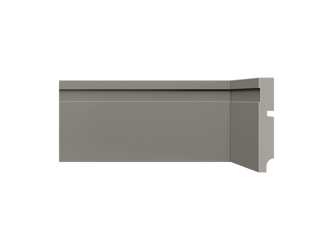 Rodapé 457 cinza titanium de poliestireno com 10 cm de altura Santa Luzia - Preço da barra com 2,40 m