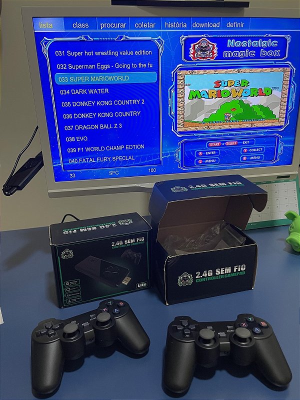 Vídeo Game Retro Console Stick Box 4k Com 2 Controles Sem Fio