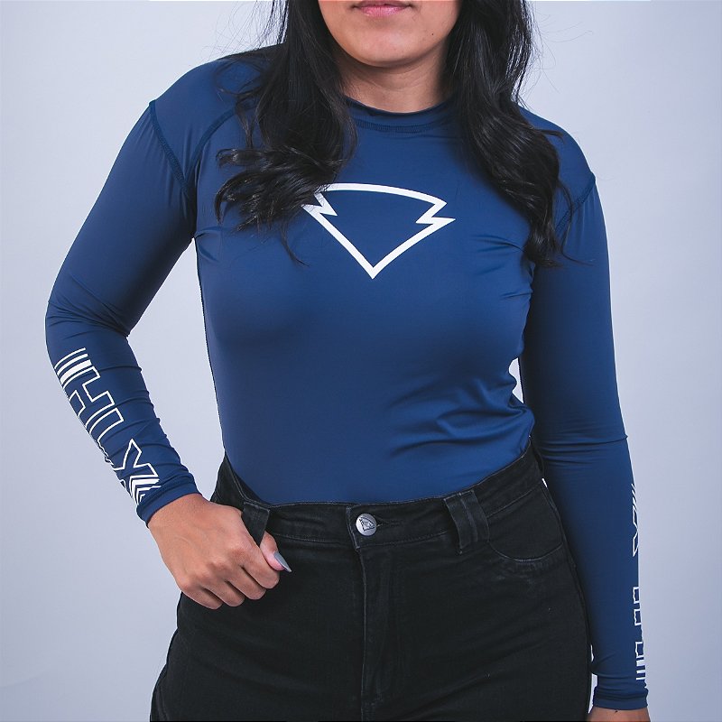 Blusa Segunda Pele Azul Feminina — vista frontal do produto
