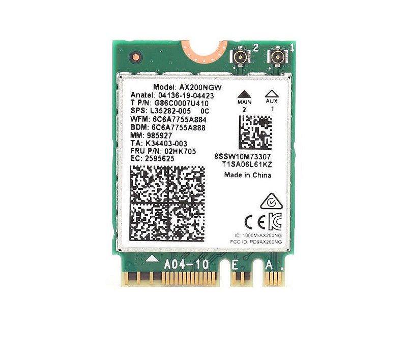 Placa De Rede Wi-fi 6 Bluetooth 5.1 Intel Ax200ngw M.2 - Aztech Hardware