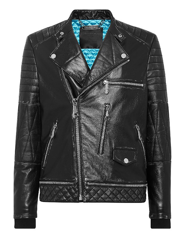 Jaqueta de couro philipp plein sales