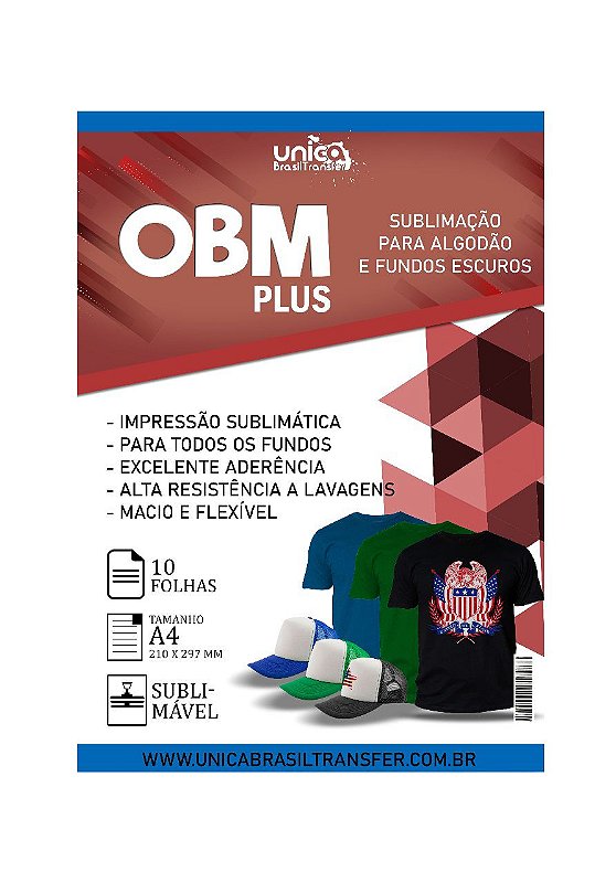 Obm Plus 10 Folhas Unica Brasil Distribuidora De Produtos Para Sublimação 3011