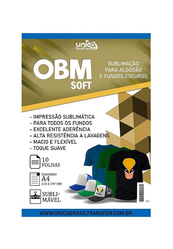 Obm Soft 10 Folhas Unica Brasil Distribuidora De Produtos Para Sublimação 1953