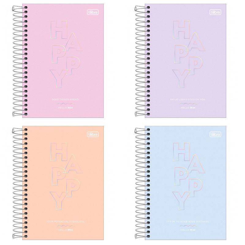 Agenda Planner 2024 Happy M7 Tilibra 314315 - Papelaria Criativa