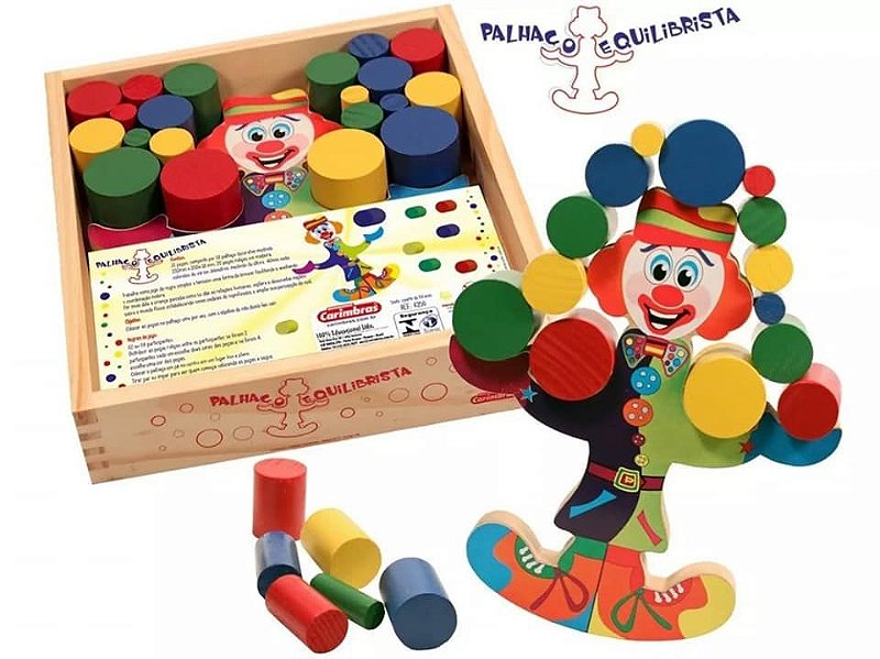 Palhaço Equilibrista Bola de Gude Brinquedo Educativo - Tralalá 4 Kids