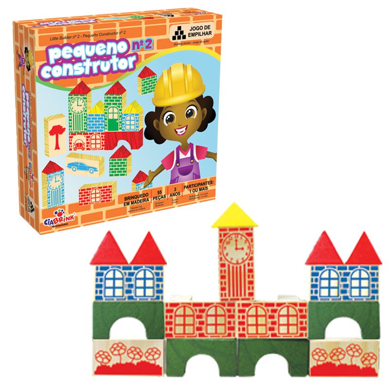 Pequeno Construtor Brinquedo Educativo 55 peças - Zize Trekos - Artigos ...