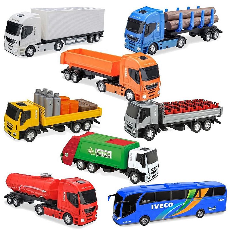 SUPER KIT 8 BRINQUEDOS IVECO - USUAL BRINQUEDOS - Toyslandia