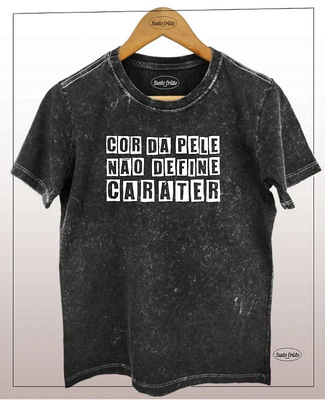 Camiseta  COR DA PELE - Preto Vintage -  Estonada - Camiseta Santo Cristo